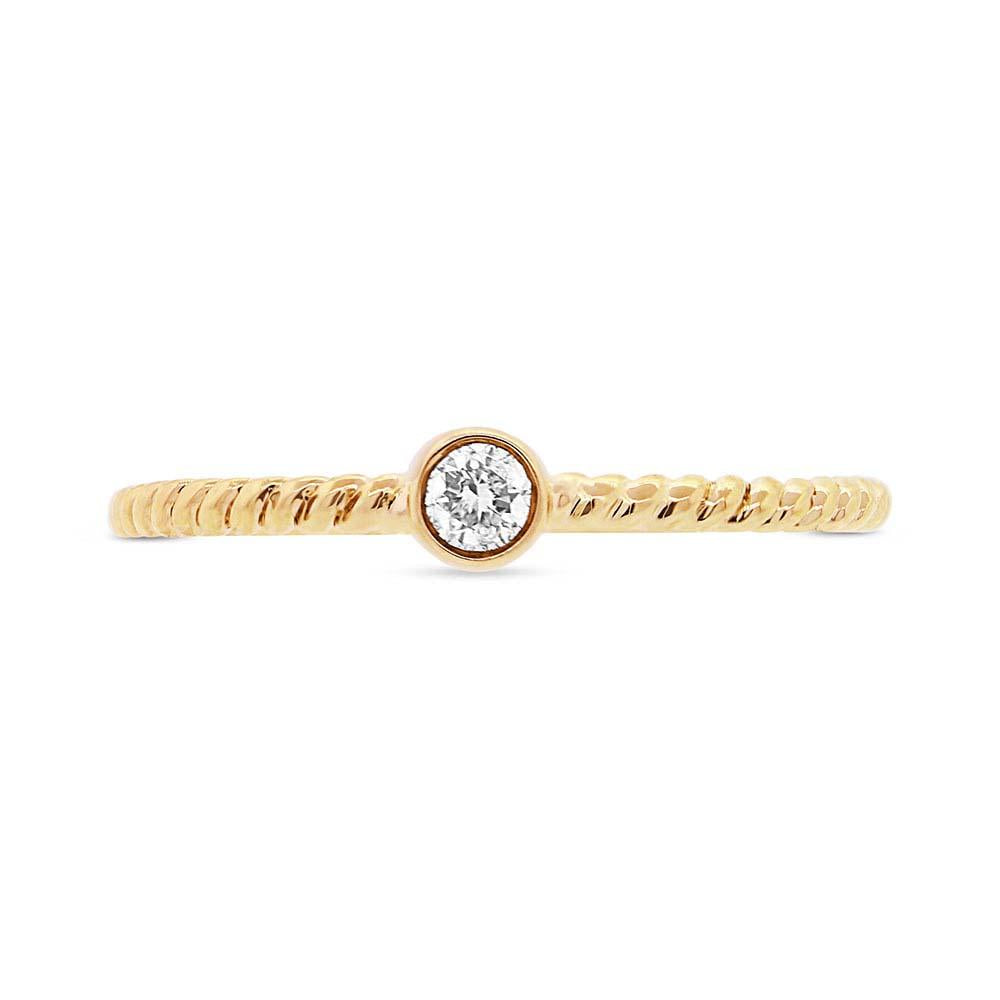 14k Yellow Gold Diamond Lady's Ring - 0.09ct