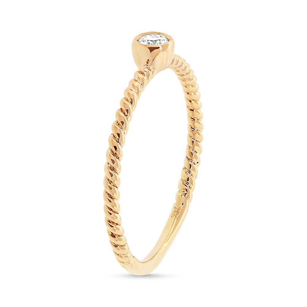 14k Yellow Gold Diamond Lady's Ring - 0.09ct