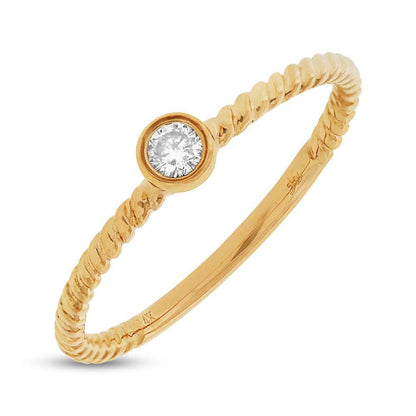 14k Yellow Gold Diamond Lady's Ring - 0.09ct