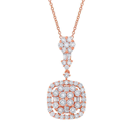 18k Rose Gold Diamond Pendant - 1.77ct