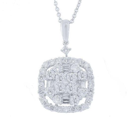 18k White Gold Diamond Pendant - 1.33ct