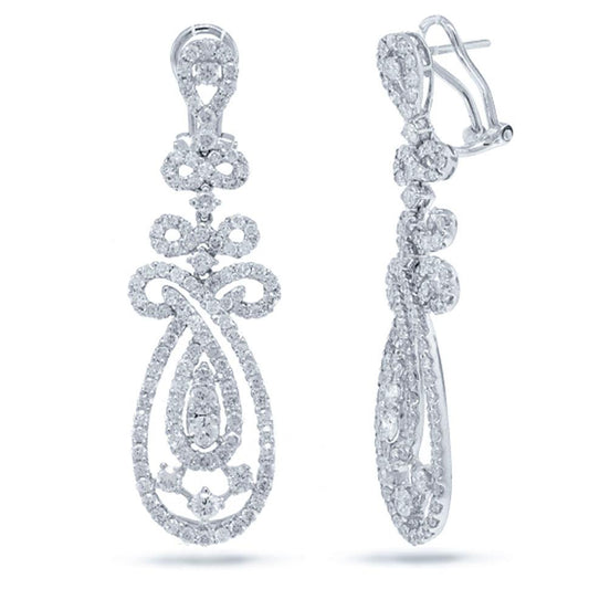 18k White Gold Diamond Earring - 3.91ct