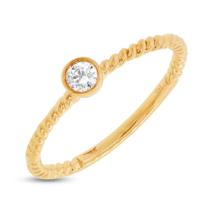 14k Yellow Gold Diamond Lady's Ring - 0.12ct