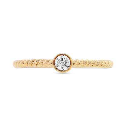 14k Yellow Gold Diamond Lady's Ring - 0.12ct
