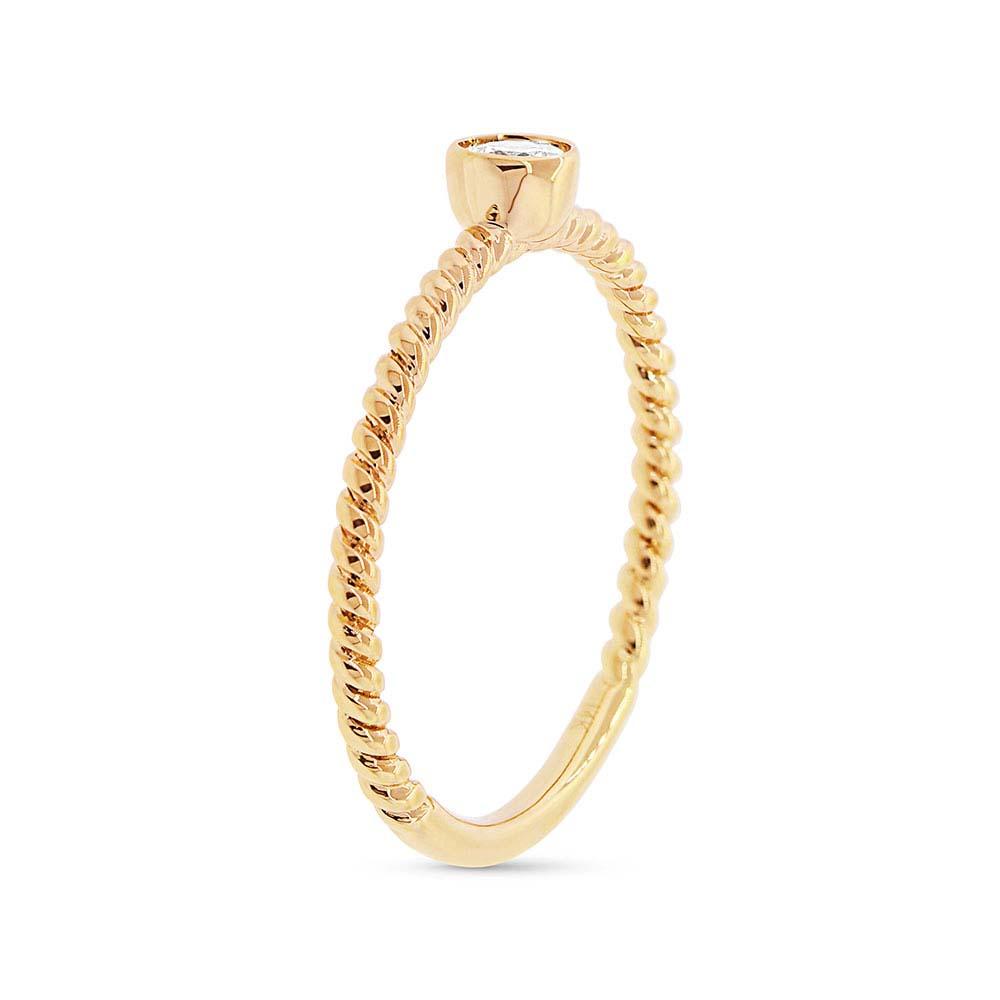 14k Yellow Gold Diamond Lady's Ring - 0.12ct