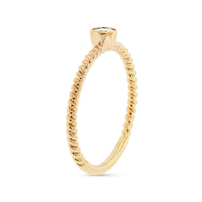 14k Yellow Gold Diamond Lady's Ring - 0.12ct