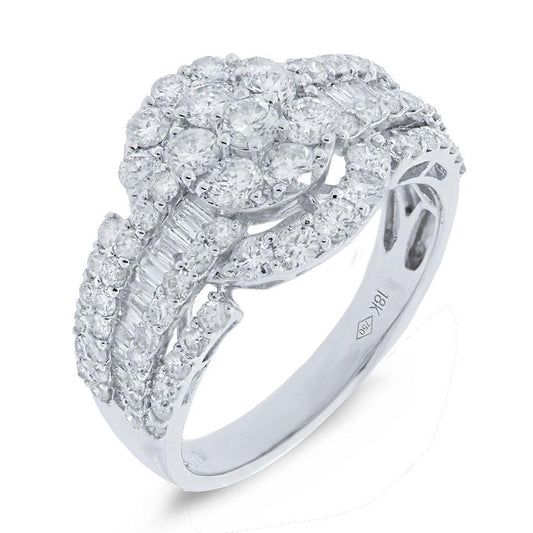 18k White Gold Diamond Lady's Ring - 2.00ct