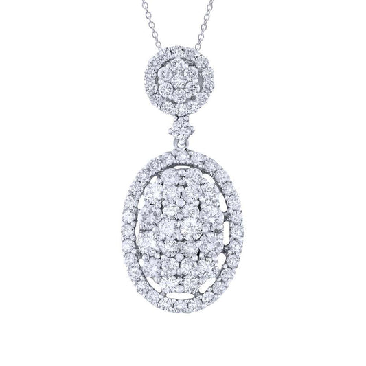 18k White Gold Diamond Pendant - 1.50ct