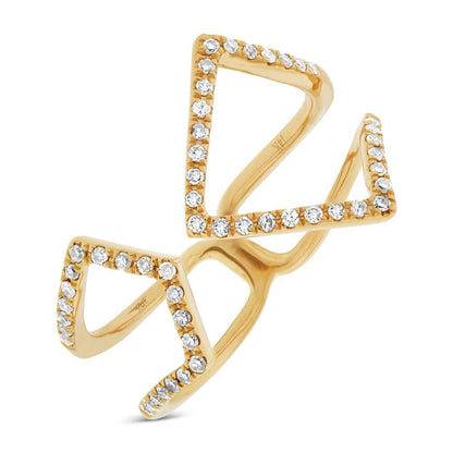 14k Yellow Gold Diamond Lady's Ring Size 10 - 0.24ct