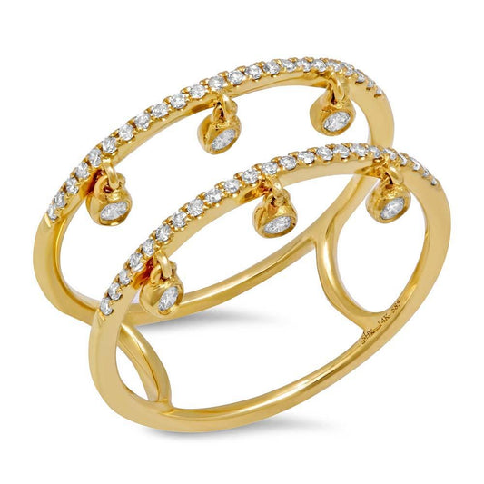 14k Yellow Gold Diamond Lady's Ring - 0.24ct