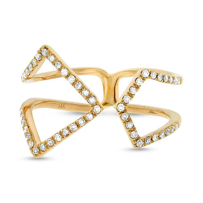 14k Yellow Gold Diamond Lady's Ring Size 9.5 - 0.24ct