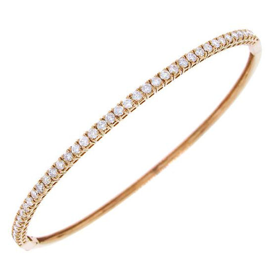 18k Rose Gold Diamond Bangle - 0.93ct