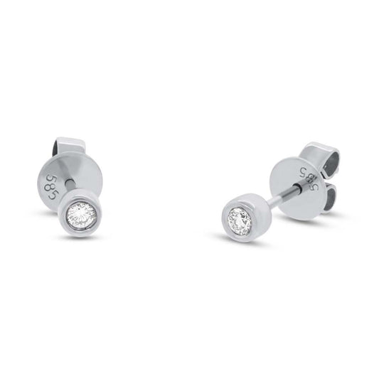 14k White Gold Diamond Stud Earring - 0.07ct