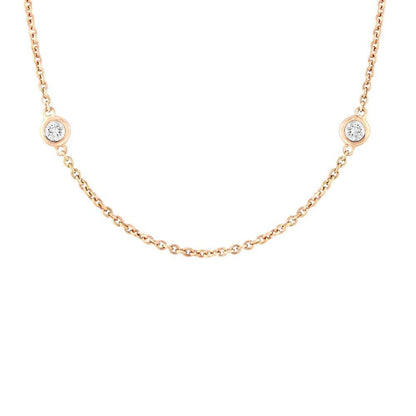 14k Yellow Gold 18'' Diamonds By The Yard Chain - 0.28ct