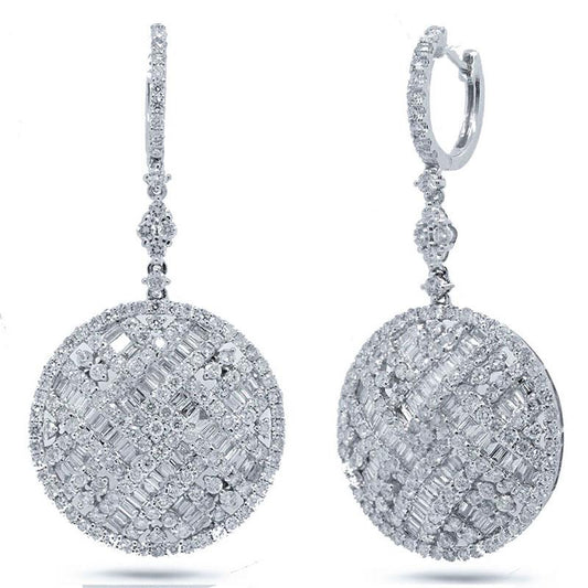 18k White Gold Diamond Earring - 5.91ct