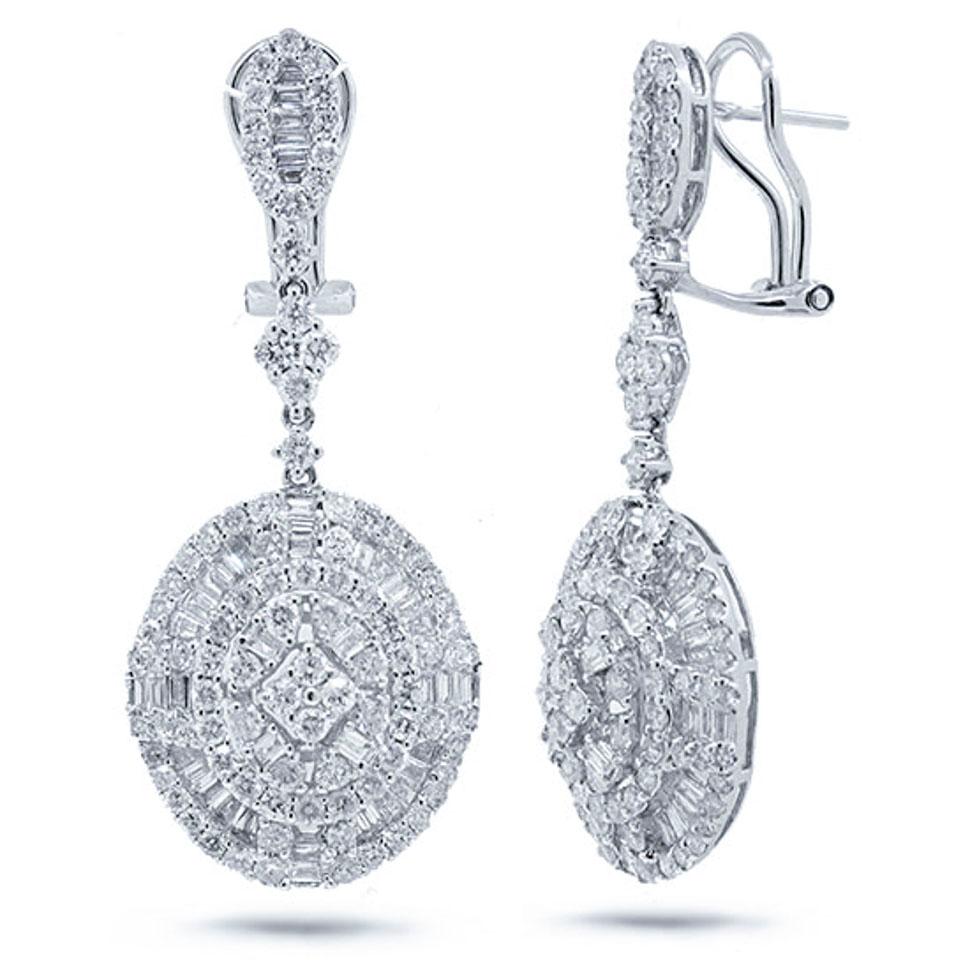 18k White Gold Diamond Earring - 4.17ct