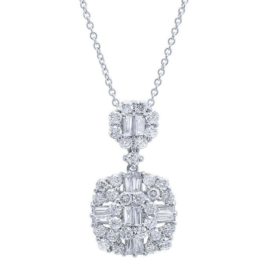 18k White Gold Diamond Pendant - 1.31ct