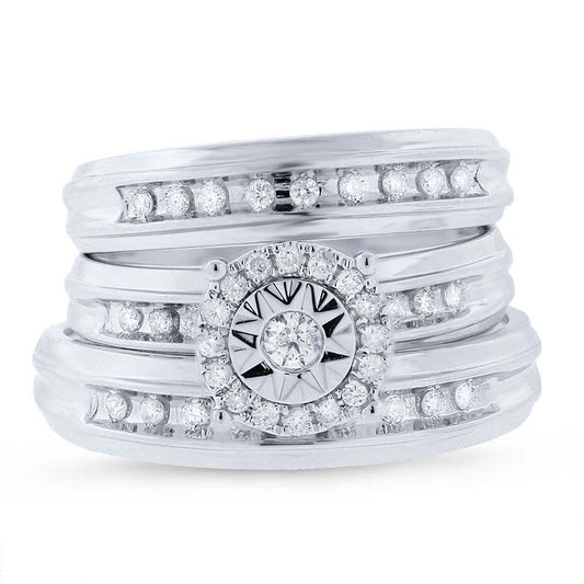 14k White Gold Diamond Trio Set - 0.43ct