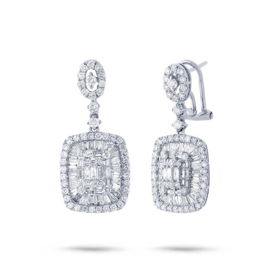 18k White Gold Diamond Earring - 2.93ct