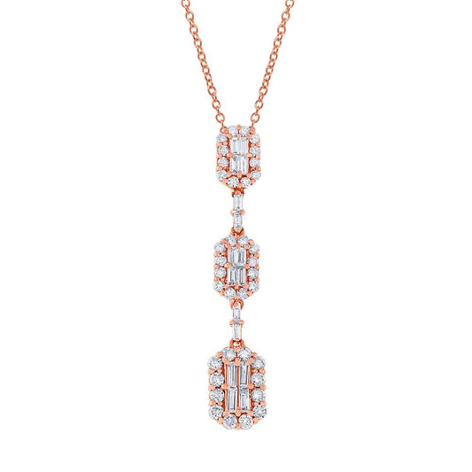18k Rose Gold Diamond Pendant - 1.23ct