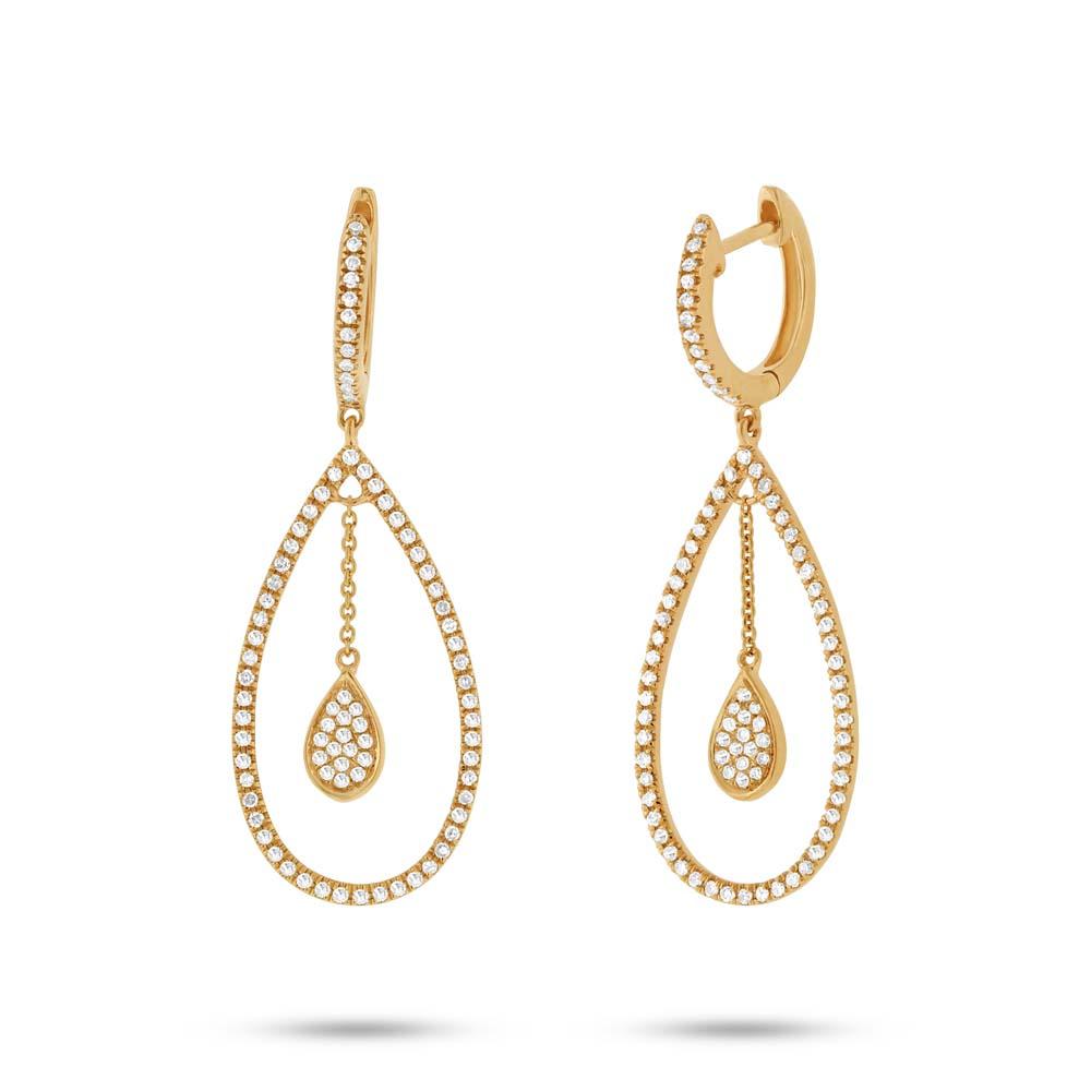 14k Yellow Gold Diamond Earring - 0.53ct
