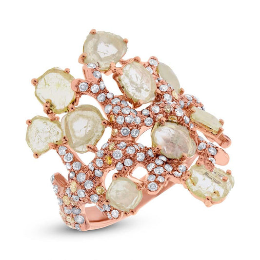 18k Rose Gold Fancy Color Diamond Ring - 2.68ct
