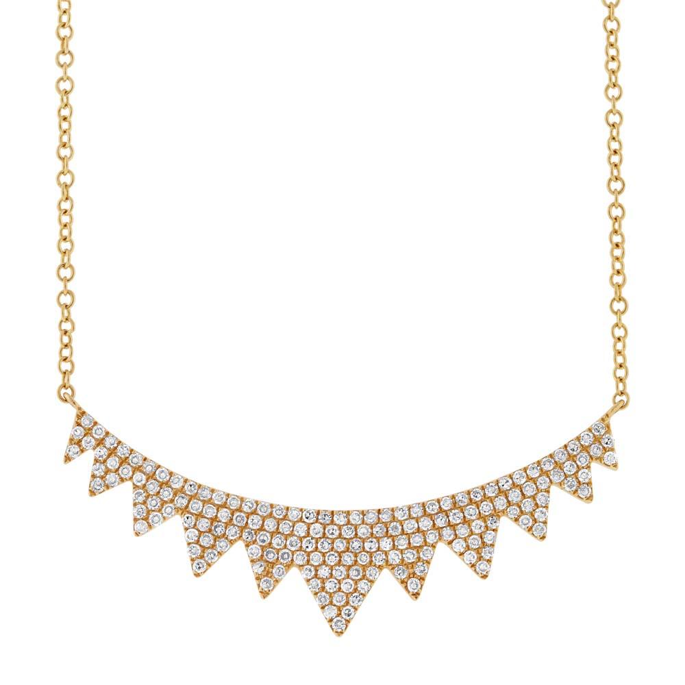 14k Yellow Gold Diamond Necklace - 0.45ct