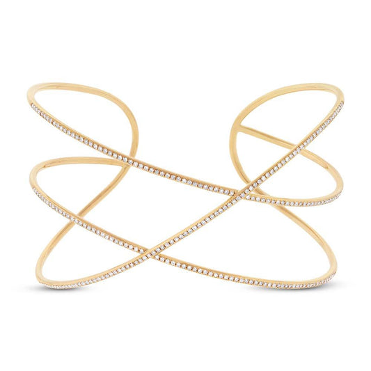 14k Yellow Gold Diamond Bangle - 0.65ct