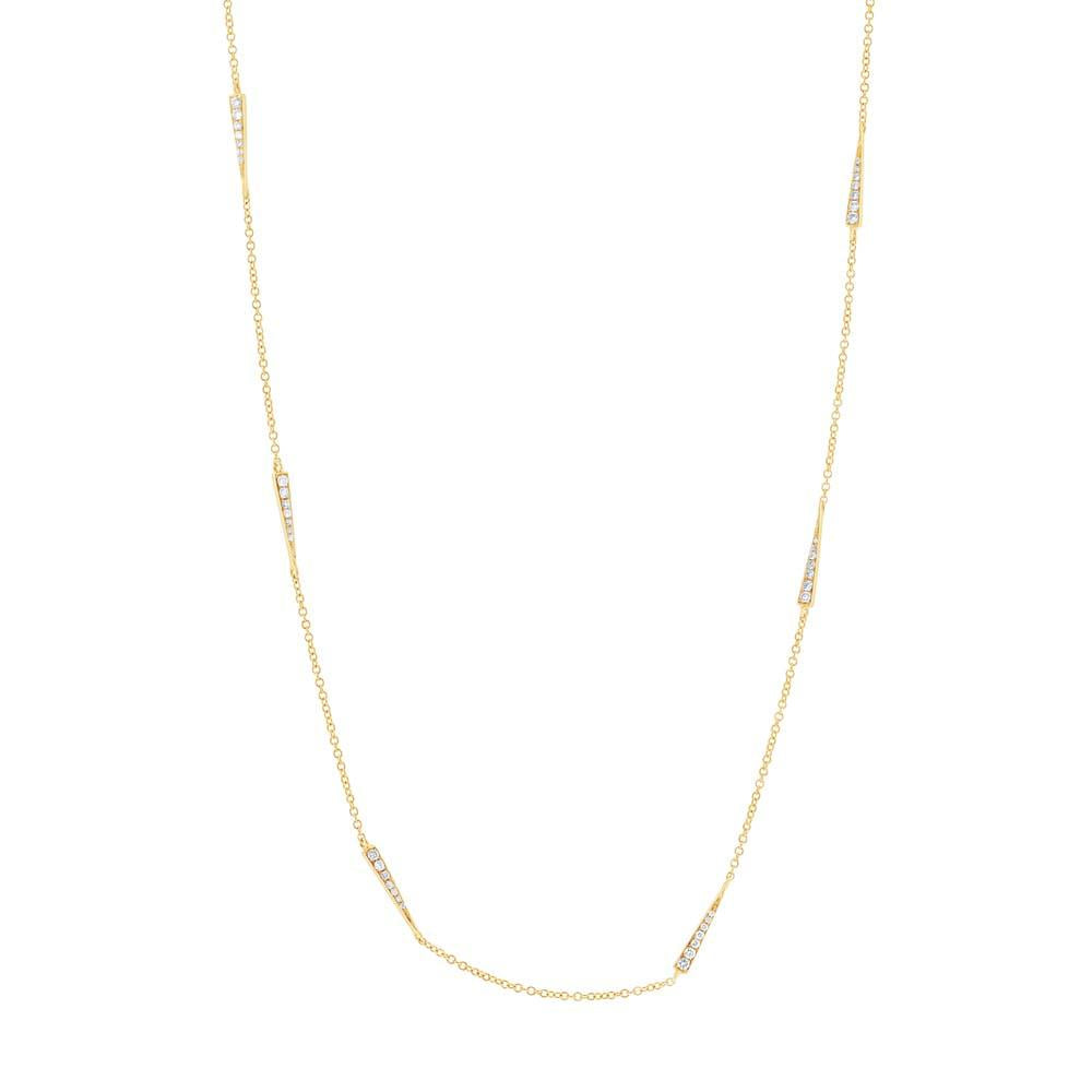 14k Yellow Gold Diamond Triangle Necklace - 0.83ct