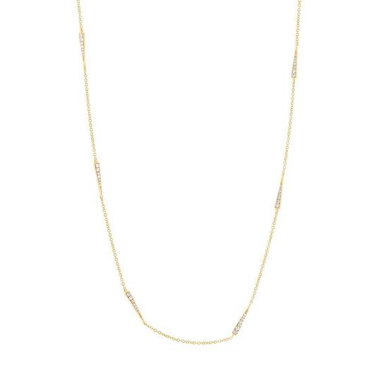 14k Yellow Gold Diamond Triangle Necklace - 0.83ct