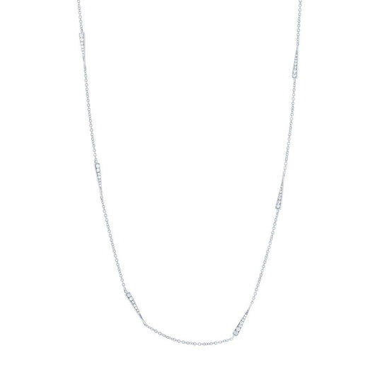 14k White Gold Diamond Triangle Necklace - 0.83ct V0054