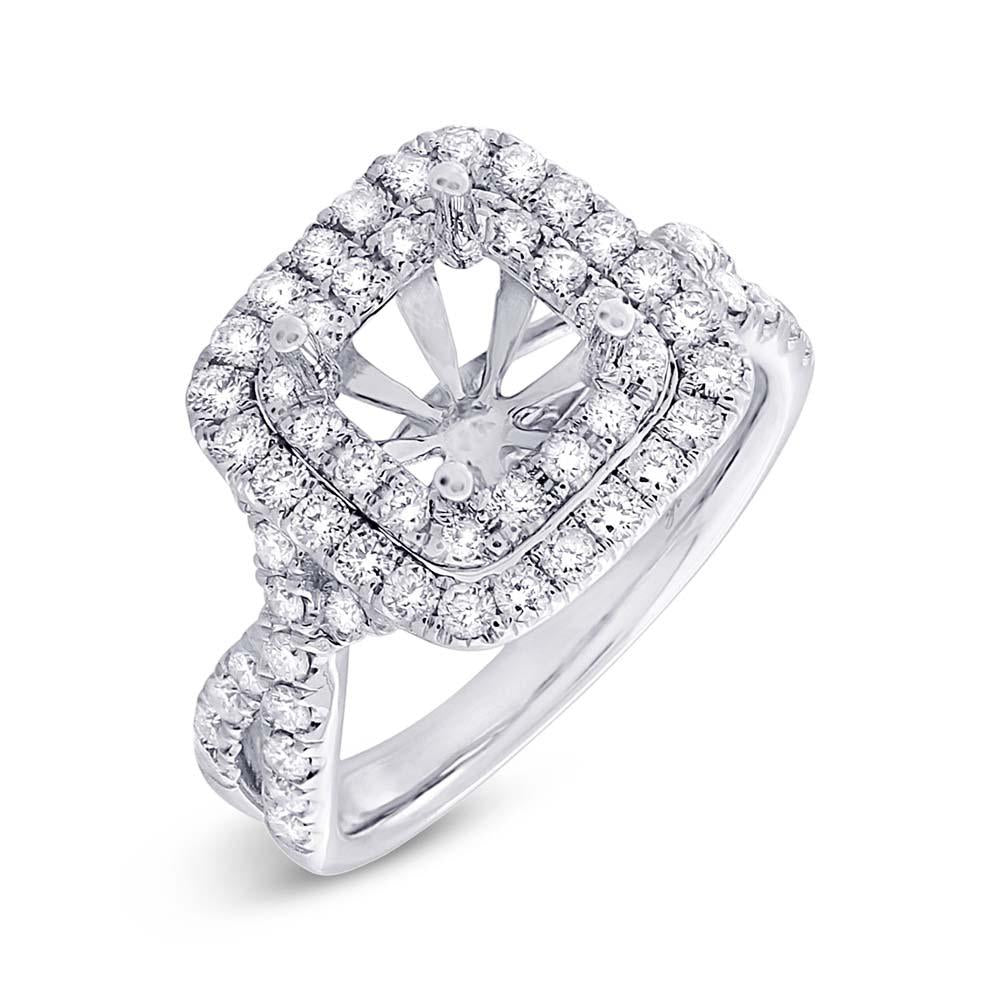 14k White Gold Diamond Semi-mount Ring - 0.95ct