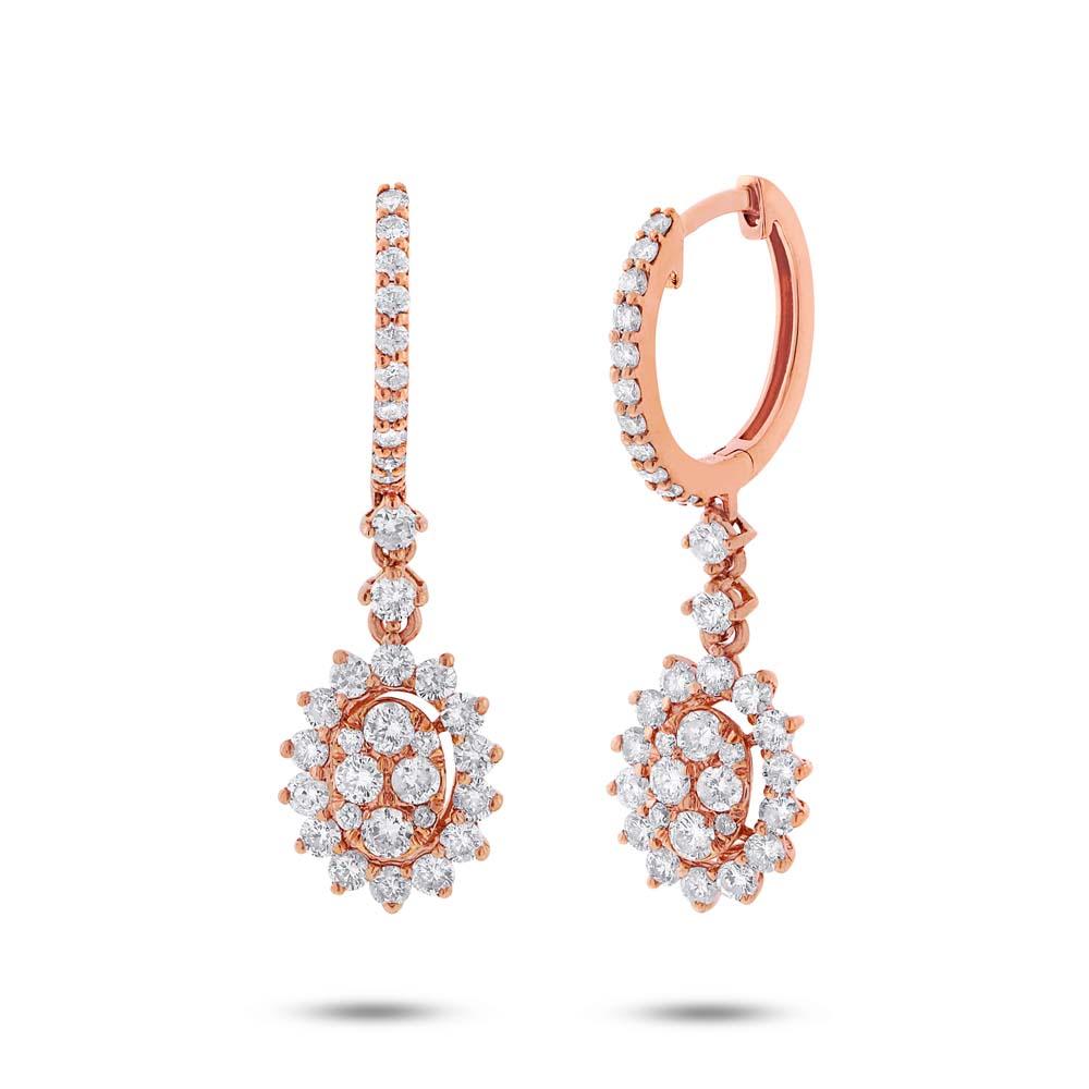 18k Rose Gold Diamond Earring - 1.15ct