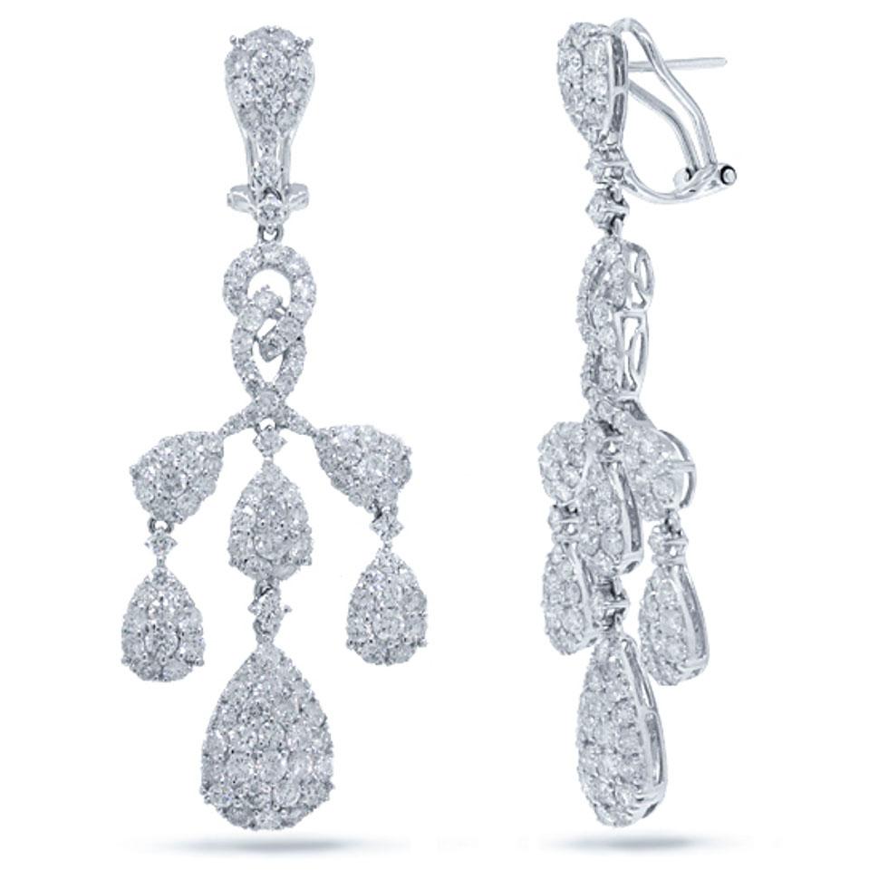 18k White Gold Diamond Earring - 5.98ct