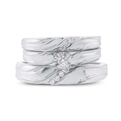 14k White Gold Diamond Trio Set - 0.19ct