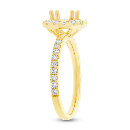 14k Yellow Gold Diamond Semi-mount Ring - 0.64ct