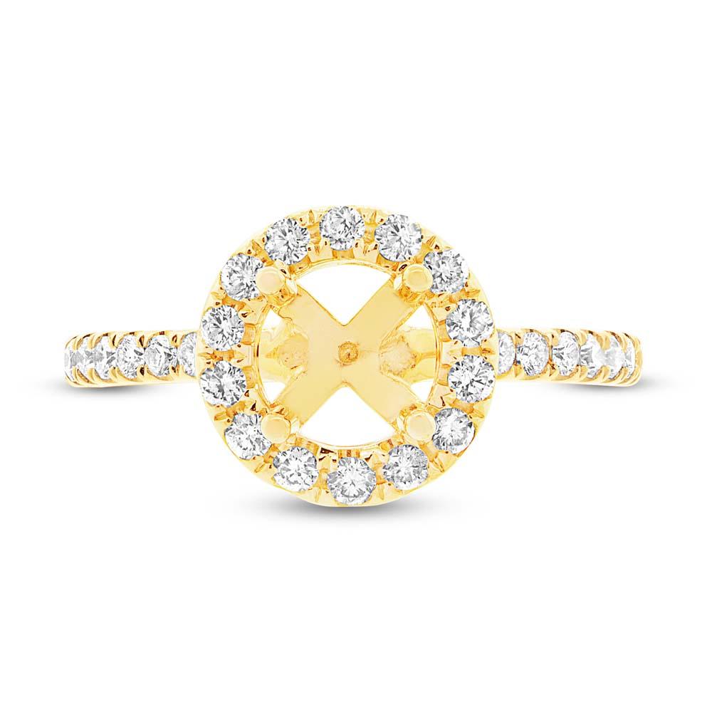 14k Yellow Gold Diamond Semi-mount Ring - 0.64ct