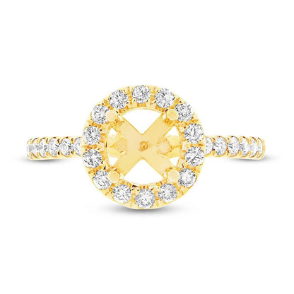 14k Yellow Gold Diamond Semi-mount Ring - 0.64ct