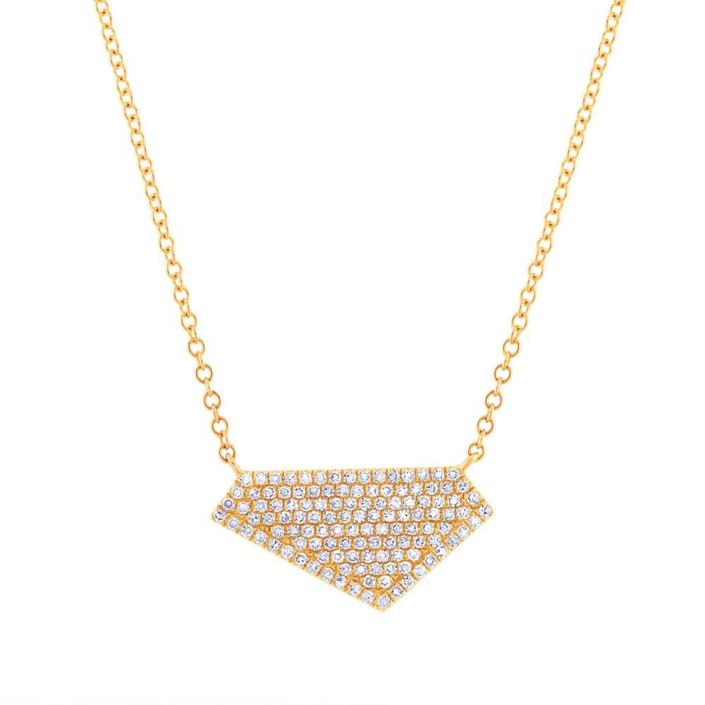 14k Yellow Gold Diamond Pave Necklace - 0.28ct