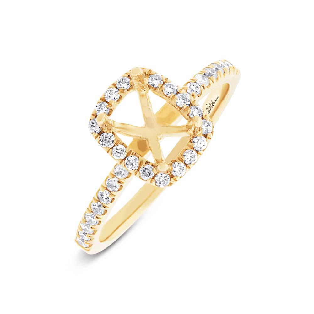 14k Yellow Gold Diamond Semi-mount Ring - 0.35ct