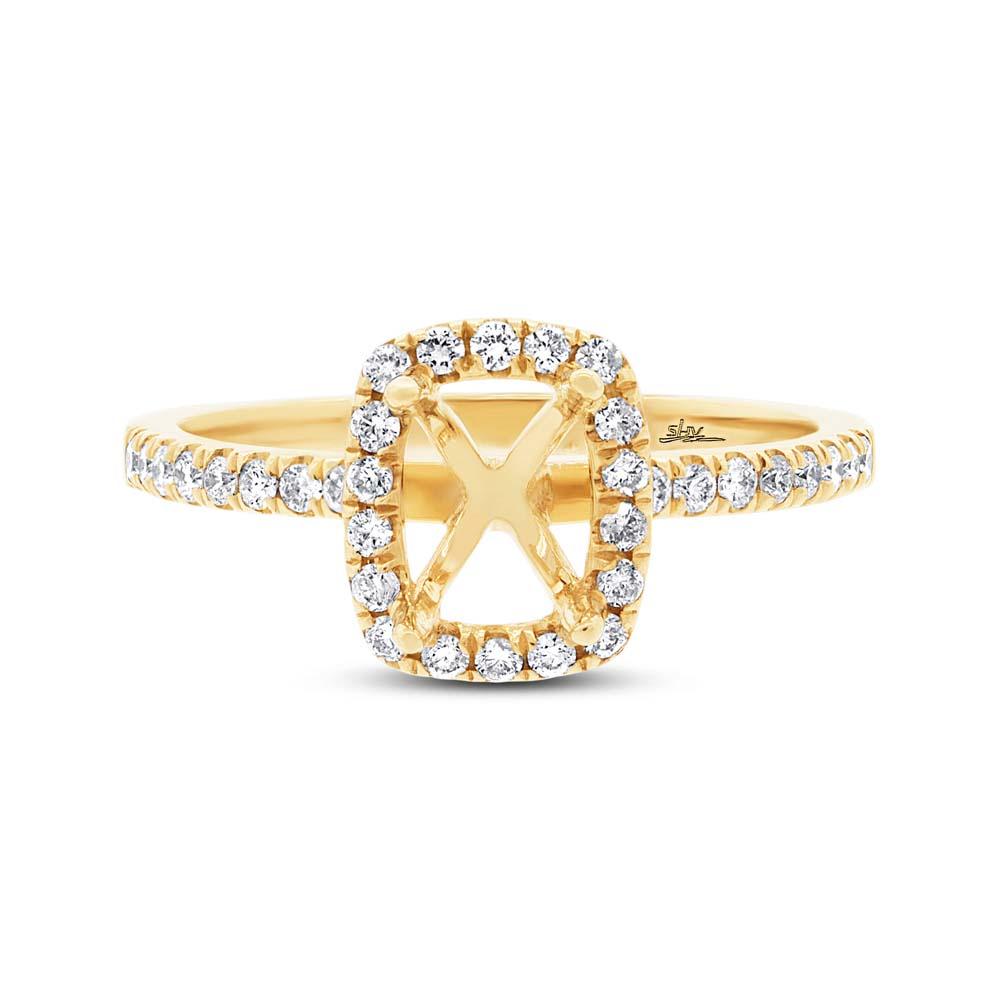 14k Yellow Gold Diamond Semi-mount Ring - 0.35ct