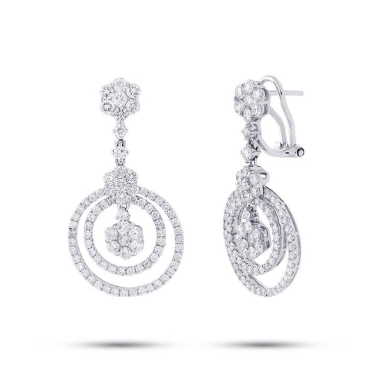 18k White Gold Diamond Earring - 2.98ct