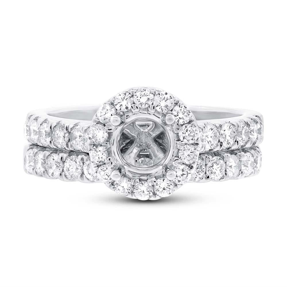 14k White Gold Diamond Semi-mount Ring 2-pc - 1.19ct