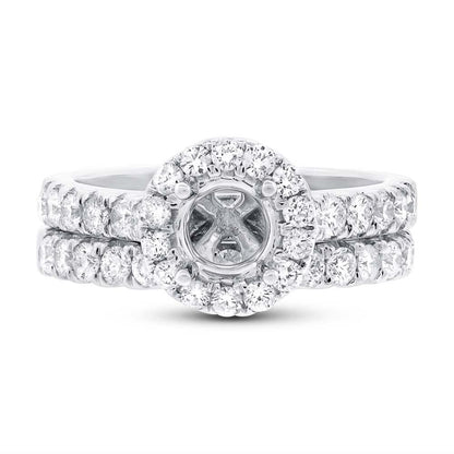 14k White Gold Diamond Semi-mount Ring 2-pc - 1.19ct