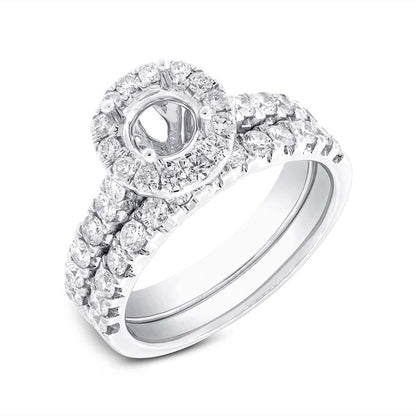 14k White Gold Diamond Semi-mount Ring 2-pc - 1.19ct