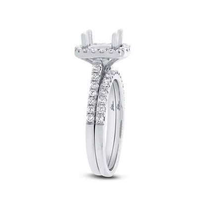 14k White Gold Diamond Semi-mount Ring 2-pc - 0.63ct