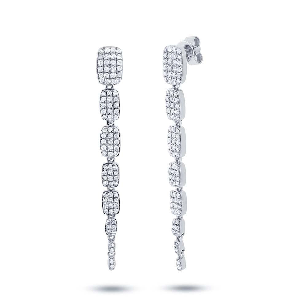 14k White Gold Diamond Serpentine Earring - 0.64ct