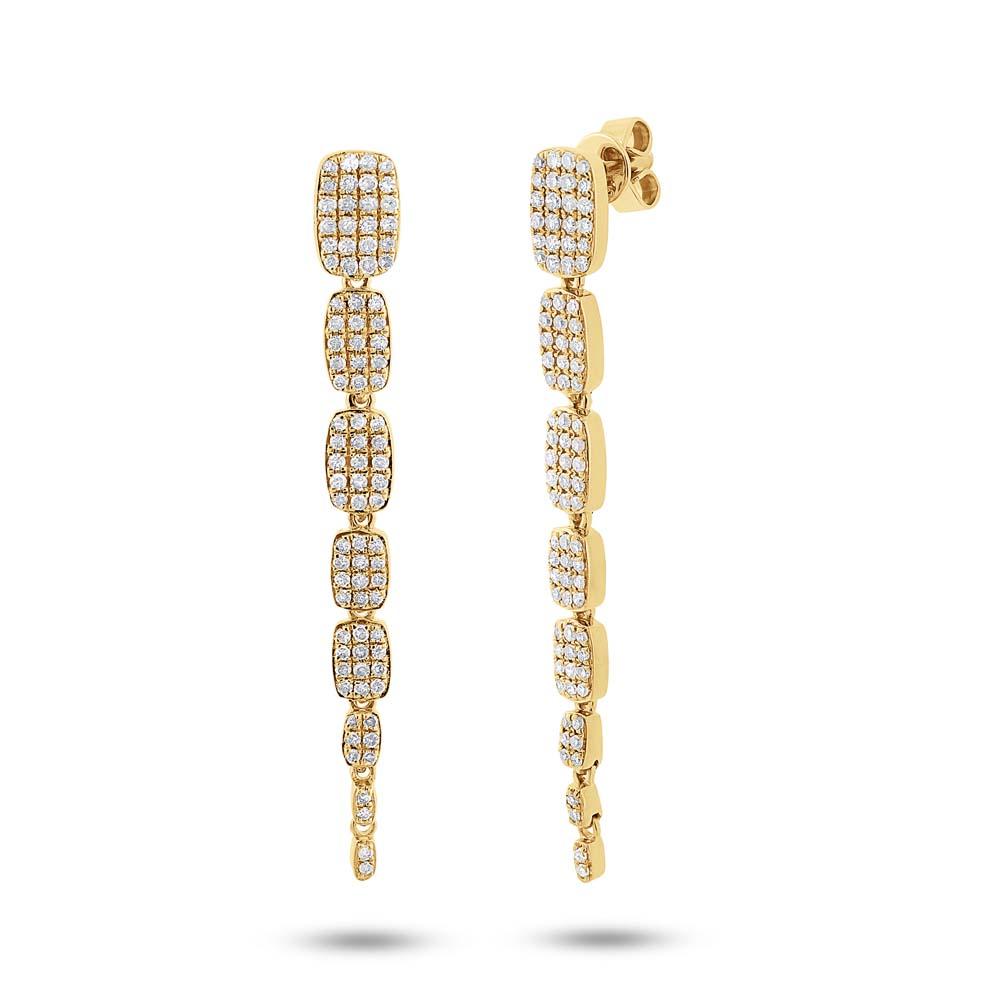 14k Yellow Gold Diamond Serpentine Earring - 0.64ct