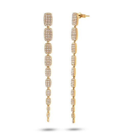 14k Yellow Gold Diamond Serpentine Earring - 1.35ct