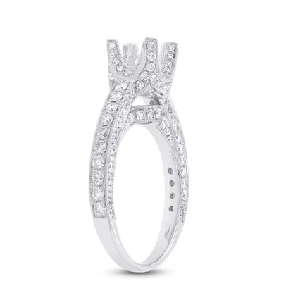 18k White Gold Diamond Semi-mount Ring Size 7.5 - 1.40ct